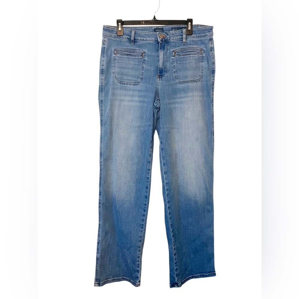 J. Jill Women's Blue Cropped Wide Leg Jeans Size 12 Tall‎